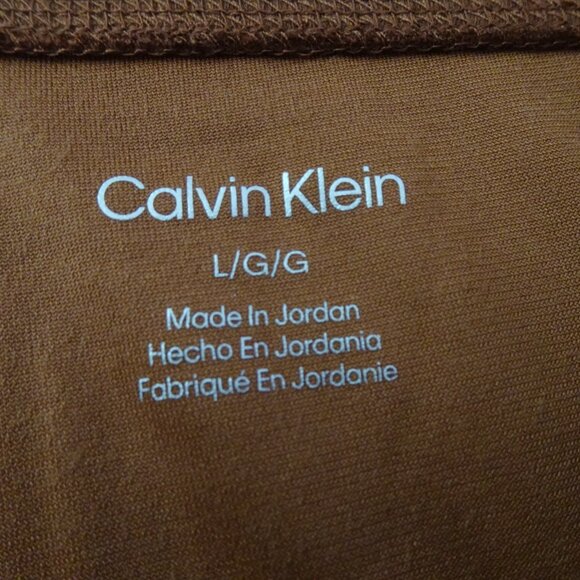 Calvin Klein Velour Pants Women's Size L Brown Pull On Elastic Waist Wide Leg - Picture 8 of 10